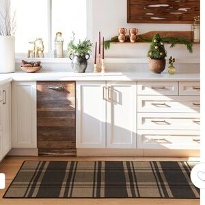 Ruggable Easton Plaid Charcoal & Natural Flatwoven Rug Runner